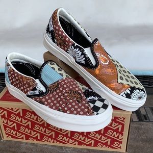 VANS CLASSIC SLIP ON TIGER PATCHWORK BLACK/TRWHT W